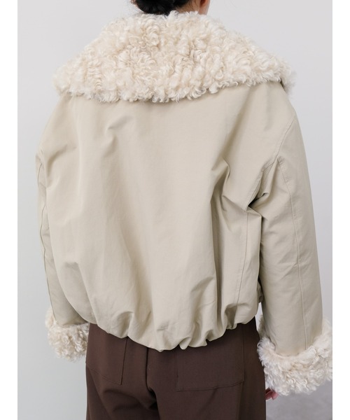 DOLLUPOOPS（ドールアップウップス）の「ボアライニングブルゾン（ブルゾン・レディース・ベージュ/チャコールグレー・FREE）」の7枚目の写真