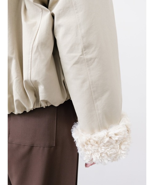 DOLLUPOOPS（ドールアップウップス）の「ボアライニングブルゾン（ブルゾン・レディース・ベージュ/チャコールグレー・FREE）」の6枚目の写真