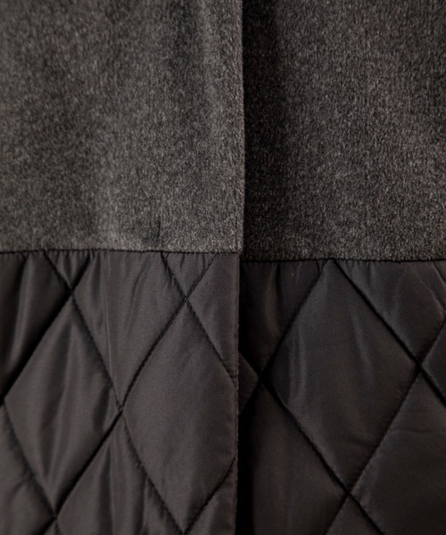 MILLION CARATS（ミリオンカラッツ）の「【軽くてあったか・こなれ映え】キルティング切り替えで細見え！抜け感Vネックが大人カジュアルにハマる上品コート（その他アウター・レディース・チャコールグレー/ブラック・FREE）」の5枚目の写真