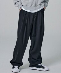 NOT4NERD（ノットフォーナード）の「TR Two Tuck Wide Pants - Black（スラックス）」