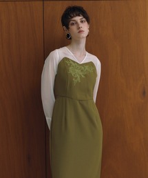 レースパネルアクセントドレス / lace panel accent dress