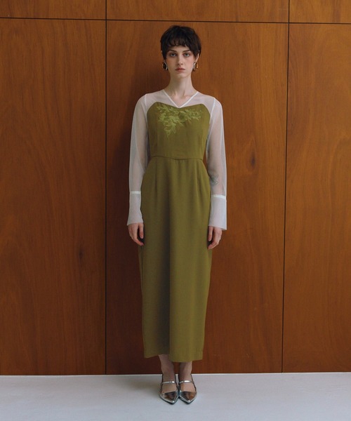 ANDRESD（アンドレスド）の「レースパネルアクセントドレス / lace panel accent dress（ドレス・レディース・ブラック/グレー/オリーブ・L/M/S）」の8枚目の写真