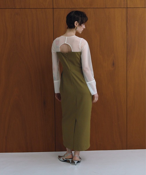 ANDRESD（アンドレスド）の「レースパネルアクセントドレス / lace panel accent dress（ドレス・レディース・ブラック/グレー/オリーブ・L/M/S）」の5枚目の写真
