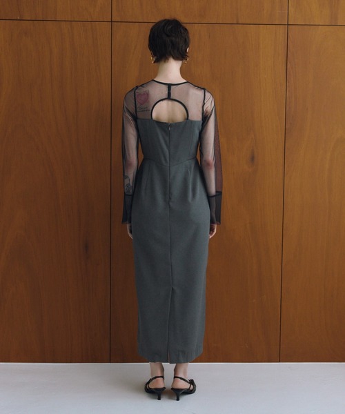 ANDRESD（アンドレスド）の「レースパネルアクセントドレス / lace panel accent dress（ドレス・レディース・ブラック/グレー/オリーブ・L/M/S）」の21枚目の写真