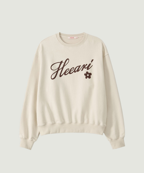 ヒエリロゴプリントスウェットシャツ_クリーム（スウェット）｜HEEARI