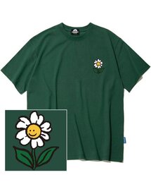 シングルフラワーロゴTシャツ - グリーン
