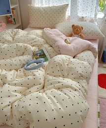 pyornim（ピョルニム）の「【26年春夏新作】ドット柄バイカラーベッドカバー 4点セット（寝具）」