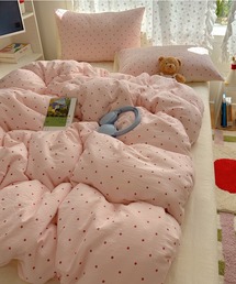 pyornim（ピョルニム）の「【26年春夏新作】ドット柄バイカラーベッドカバー 4点セット（寝具）」