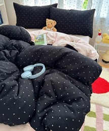 pyornim（ピョルニム）の「【26年春夏新作】ドット柄バイカラーベッドカバー 4点セット（寝具）」