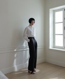 Classic Wide Wool Pants (CARBON GREY)