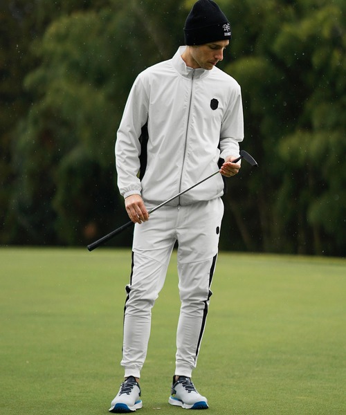 DIVINER GOLF（ディバイナー ゴルフ）の「【DIVINER GOLF】シャカスタンドジップブルゾンセットアップ メンズ ゴルフウェア スタンドジャケット ジョガーパンツ ナイロン 上下セット 春服 冬服（セットアップ・メンズ・チャコール/ブラック/ホワイト・L/M/XXL/XL）」の4枚目の写真