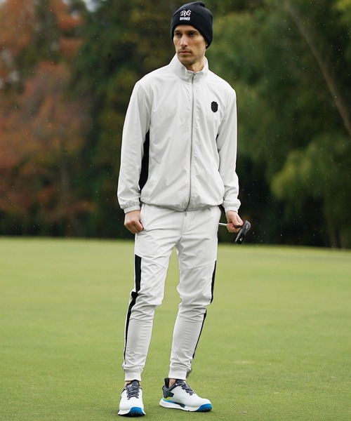 DIVINER GOLF（ディバイナー ゴルフ）の「【DIVINER GOLF】シャカスタンドジップブルゾンセットアップ メンズ ゴルフウェア スタンドジャケット ジョガーパンツ ナイロン 上下セット 春服 冬服（セットアップ・メンズ・チャコール/ブラック/ホワイト・L/M/XXL/XL）」の11枚目の写真