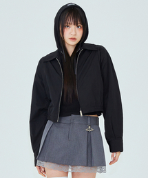 PLASMASPHERE（プラズマスフィア）の「CRACK JUMPER IN BLACK（クロップブルゾン）（MA-1）」