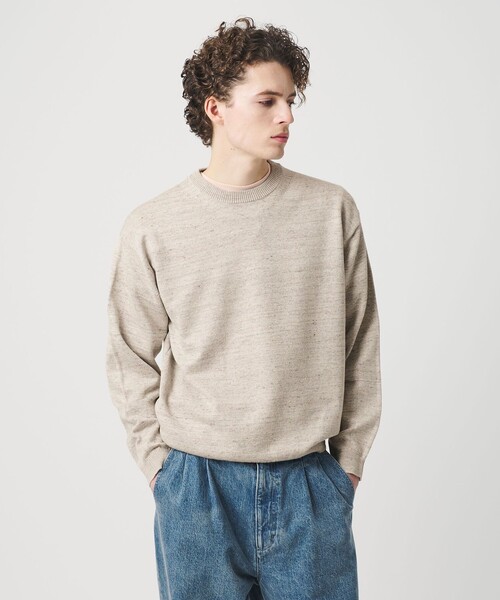 BEAUTY&YOUTH UNITED ARROWS（ビューティーアンドユースユナイテッドアローズ）の「ハイブリッド リネン クルーネック ニット（ニット/セーター・メンズ・ネイビー/レッド/グレー/ナチュラル・S/M/L/XL）」の3枚目の写真