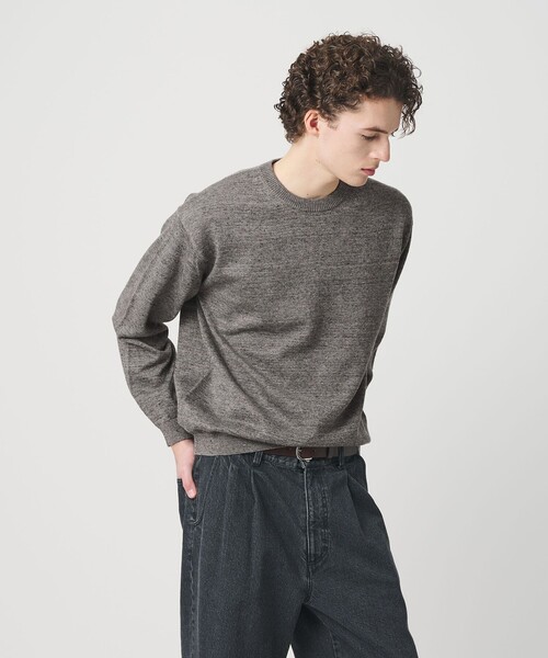 BEAUTY&YOUTH UNITED ARROWS（ビューティーアンドユースユナイテッドアローズ）の「ハイブリッド リネン クルーネック ニット（ニット/セーター・メンズ・ネイビー/レッド/グレー/ナチュラル・S/M/L/XL）」の2枚目の写真