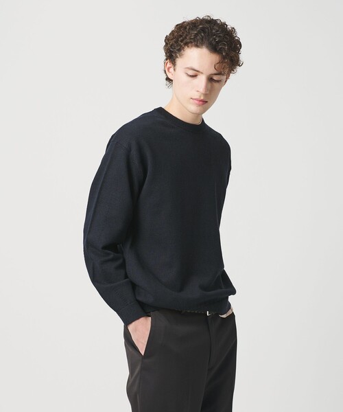 BEAUTY&YOUTH UNITED ARROWS（ビューティーアンドユースユナイテッドアローズ）の「ハイブリッド リネン クルーネック ニット（ニット/セーター・メンズ・ネイビー/レッド/グレー/ナチュラル・S/M/L/XL）」の5枚目の写真