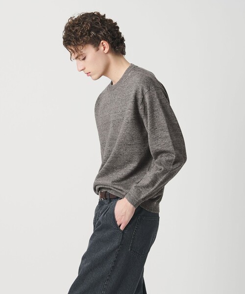 BEAUTY&YOUTH UNITED ARROWS（ビューティーアンドユースユナイテッドアローズ）の「ハイブリッド リネン クルーネック ニット（ニット/セーター・メンズ・ネイビー/レッド/グレー/ナチュラル・S/M/L/XL）」の10枚目の写真