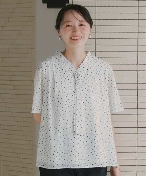 Petitjo(プッチージョ)の「小さいサイズ ボタン付きボウタイフレアブラウス 低身長さん・小柄女性(シャツ/ブラウス・レディース・グレー/その他1・PL/PM/PS/PSS)」の8枚目の写真