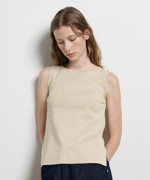 LANVIN en Bleu | ラメノースリーブニット(ニット/セーター)