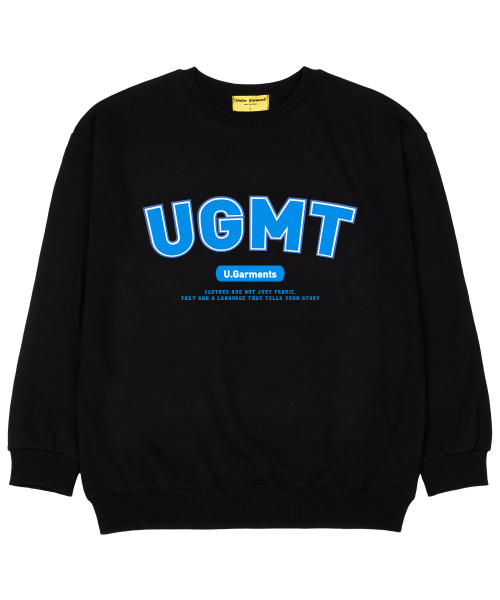 Union Garments(ユニオンガーメンツ)の「UGMTロゴ 裏毛 オーバーサイズ スウェット Tシャツ ブラック(スウェット・レディース・その他・MEDIUM/LARGE/X-LARGE/XX-LARGE)」の1枚目の写真
