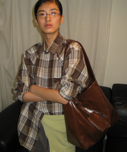 0007 Layered Pouch Hobo Bag_Leather Brown