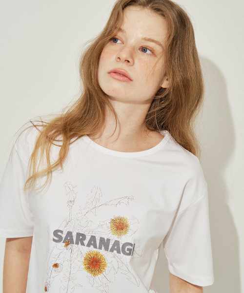 SARANAGI(サラナギ)の「SE0527-CROP T-SHIRT(white)(Tシャツ/カットソー・レディース・ホワイト・FREE)」の2枚目の写真