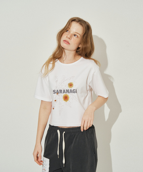 SARANAGI(サラナギ)の「SE0527-CROP T-SHIRT(white)(Tシャツ/カットソー・レディース・ホワイト・FREE)」の4枚目の写真