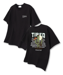 タイアルドオーバーサイズ半袖Tシャツブラック