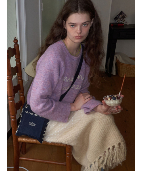 MAISON CREME(メゾンクレム)の「Petit Collage Bag_Corduroy Navy(メッセンジャーバッグ・レディース・その他・FREE)」の1枚目の写真