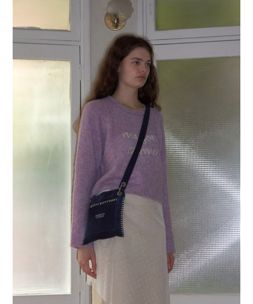 MAISON CREME(メゾンクレム)の「Petit Collage Bag_Corduroy Navy(メッセンジャーバッグ・レディース・その他・FREE)」の3枚目の写真
