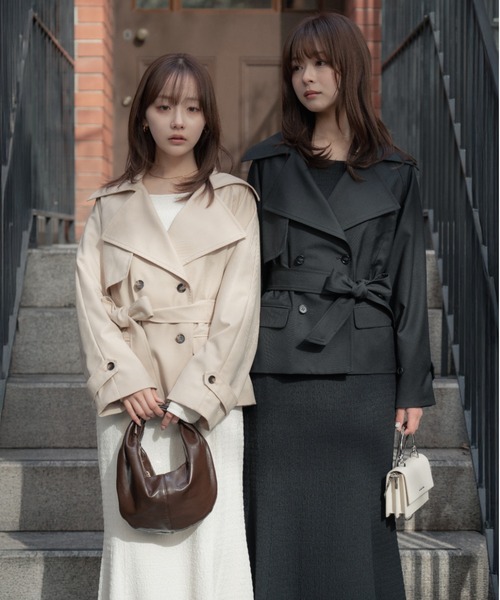 SENEE（セニー）の「waist belt trench jacket（ウエストベルト