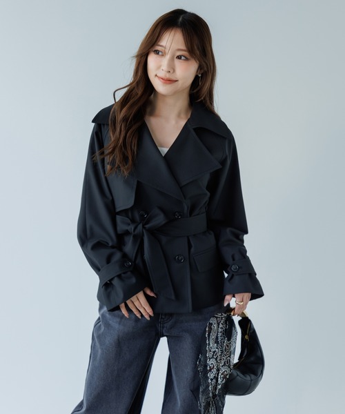 SENEE（セニー）の「waist belt trench jacket（ウエストベルト
