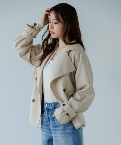 SENEE（セニー）の「waist belt trench jacket（ウエストベルト