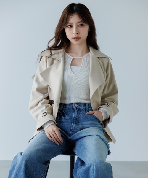 ジャケット・アウター SENEE waist belt trench jacket SENEE（セニー）の「waist belt trench jacket（ウエストベルト