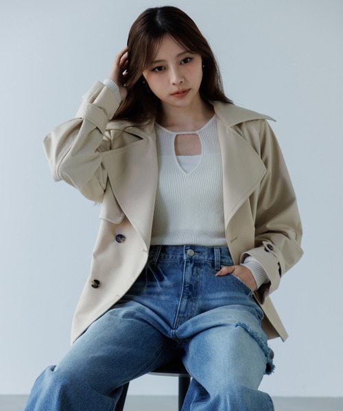 senee ウエストベルトトレンチジャケット　ベージュ SENEE（セニー）の「waist belt trench jacket（ウエストベルト