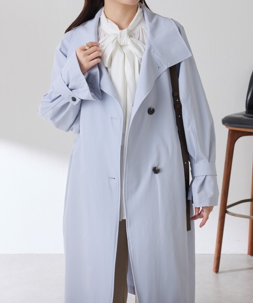 COLLAGE GALLARDAGALANTE(コラージュガリャルダガランテ)の「撥水スタンドネックコート(その他アウター・レディース・ベージュ/ネイビー/サックスブルー・FREE)」の10枚目の写真