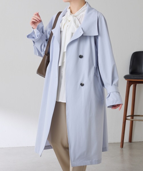 COLLAGE GALLARDAGALANTE(コラージュガリャルダガランテ)の「撥水スタンドネックコート(その他アウター・レディース・ベージュ/ネイビー/サックスブルー・FREE)」の12枚目の写真