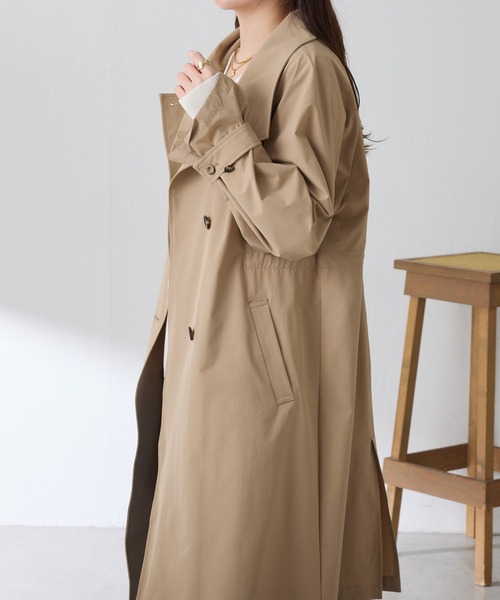 COLLAGE GALLARDAGALANTE(コラージュガリャルダガランテ)の「撥水スタンドネックコート(その他アウター・レディース・ベージュ/ネイビー/サックスブルー・FREE)」の16枚目の写真