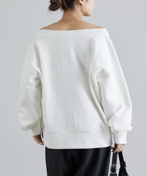 Lui's（ルイス）の「前ファスナーオフショルダースウェット（Tシャツ/カットソー・レディース・ブラック/オフホワイト・FREE）」の19枚目の写真