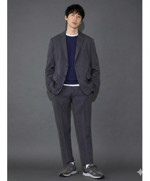 Perfect Suit FActory（パーフェクトスーツファクトリー）の「【裾上げ済み/上下セット】 Smart Pick！ 洗える ストレッチ セットアップ　スーツ ビジネス/カジュアル（スーツセット・メンズ・ブラック/グレー/ネイビー・L/LL/S/M）」の3枚目の写真