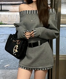 inst.ALL（インストール）の「春も活躍！ストライプ切り替えトップス×スカート×ベルト3点セット（セットアップ）」