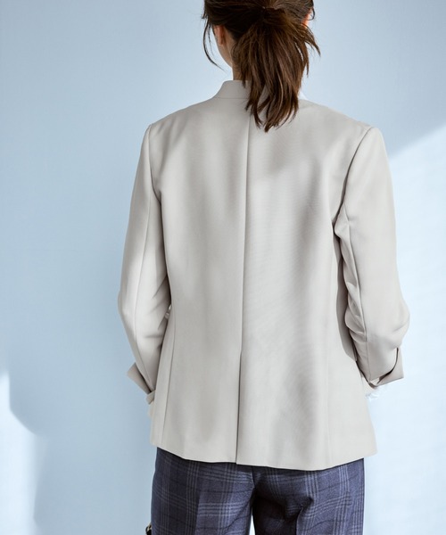 ROPE' PICNIC（ロペピクニック）の「360°ウルトラストレッチ ノーカラージャケット/UVカット・花粉ガード・セットアップ対応（ノーカラージャケット・レディース・ブラック/ネイビー/ベージュ系その他/グレー系その他・S/M/L）」の15枚目の写真