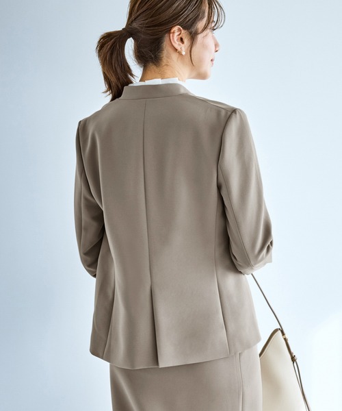 ROPE' PICNIC（ロペピクニック）の「360°ウルトラストレッチ ノーカラージャケット/UVカット・花粉ガード・セットアップ対応（ノーカラージャケット・レディース・ブラック/ネイビー/ベージュ系その他/グレー系その他・S/M/L）」の10枚目の写真