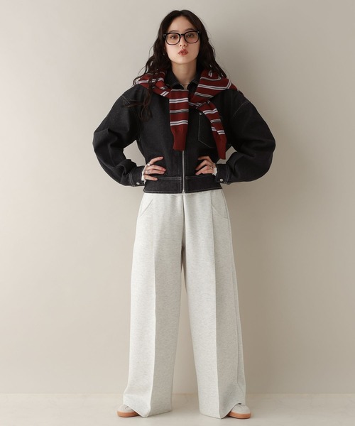 RAGEBLUE(レイジブルー)の「ステッチデザイン/カツラギデニムワークジャケット/セットアップ対応(デニムジャケット・レディース・ブラック/ピンク/ホワイト・FREE)」の12枚目の写真