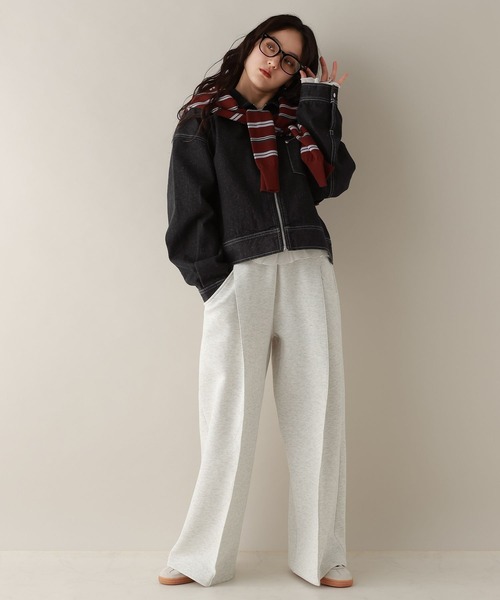 RAGEBLUE(レイジブルー)の「ステッチデザイン/カツラギデニムワークジャケット/セットアップ対応(デニムジャケット・レディース・ブラック/ピンク/ホワイト・FREE)」の19枚目の写真