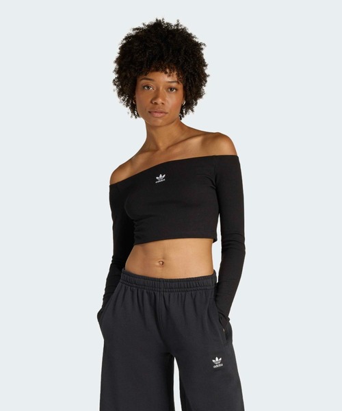 adidas(アディダス)の「adidas/アディダス ESSENTIALS RIBU OFF SHOULDER リブ編み オフショルダー 秋 秋服 2026年秋冬(Tシャツ/カットソー・レディース・ブラック/ホワイト・L/M/S/XS)」の20枚目の写真