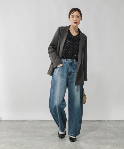 GLOBAL WORK（グローバルワーク）の「アソートフリルブラウス/601183（シャツ/ブラウス・レディース・オフホワイト/その他35/ブラック系その他・LARGE/MEDIUM）」の10枚目の写真