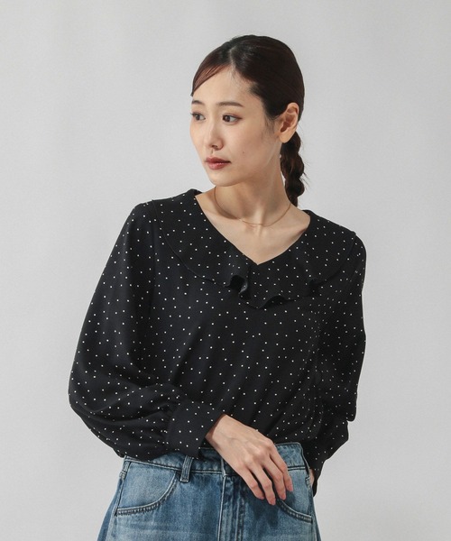 GLOBAL WORK（グローバルワーク）の「アソートフリルブラウス/601183（シャツ/ブラウス・レディース・オフホワイト/その他35/ブラック系その他・LARGE/MEDIUM）」の12枚目の写真