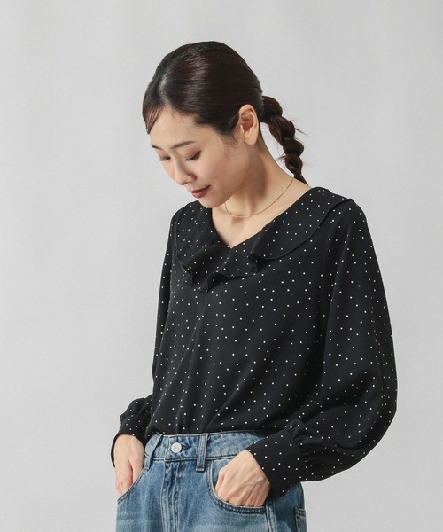 GLOBAL WORK（グローバルワーク）の「アソートフリルブラウス/601183（シャツ/ブラウス・レディース・オフホワイト/その他35/ブラック系その他・LARGE/MEDIUM）」の13枚目の写真