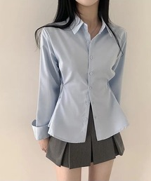 WEGO/【大人気】ウエストシェイプワントーンタックシャツ